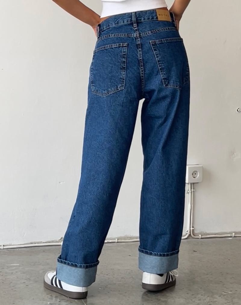 Jeansy Motel Rocks Oversized Dad Low Rise Damskie Niebieskie | ZYS1437DV