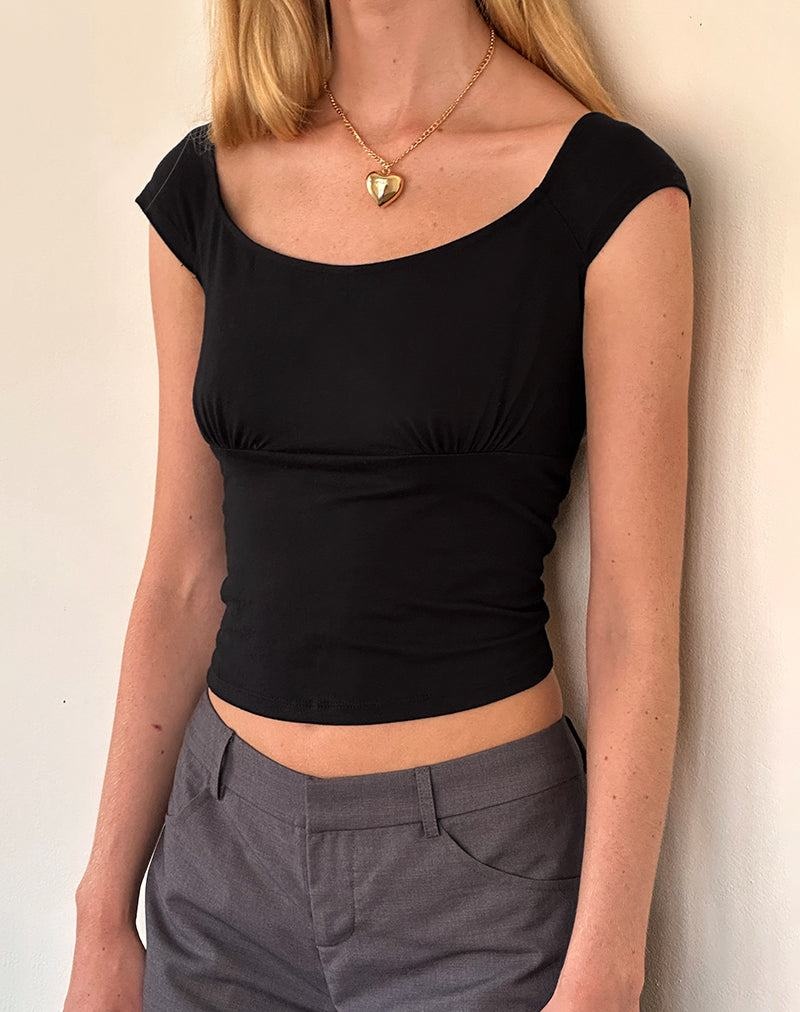 Koszulki Motel Rocks Cania Corset Damskie Czarne | USK151ZF