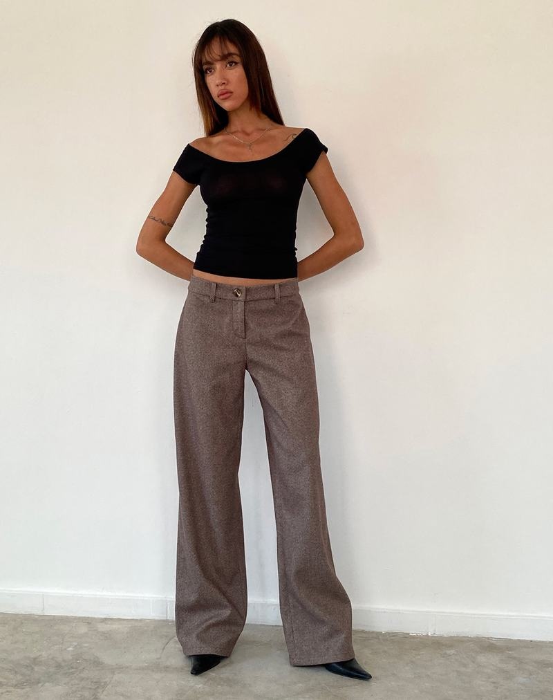 Koszulki Motel Rocks Charya Off The Shoulder Damskie Czarne | BKE8550NB